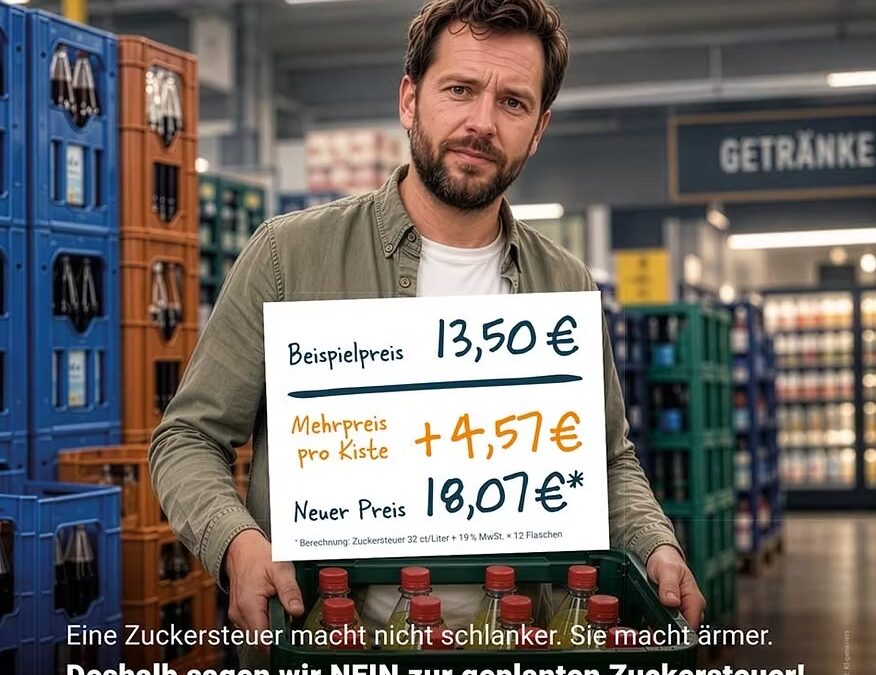 Zuckersteuer macht Getränke teurer: Verbände starten gemeinsame Informationskampagne